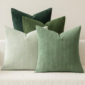 New Sage Green Throw Pillow Covers Set of 4 – Modern 18x18 Inch Soft Cushions